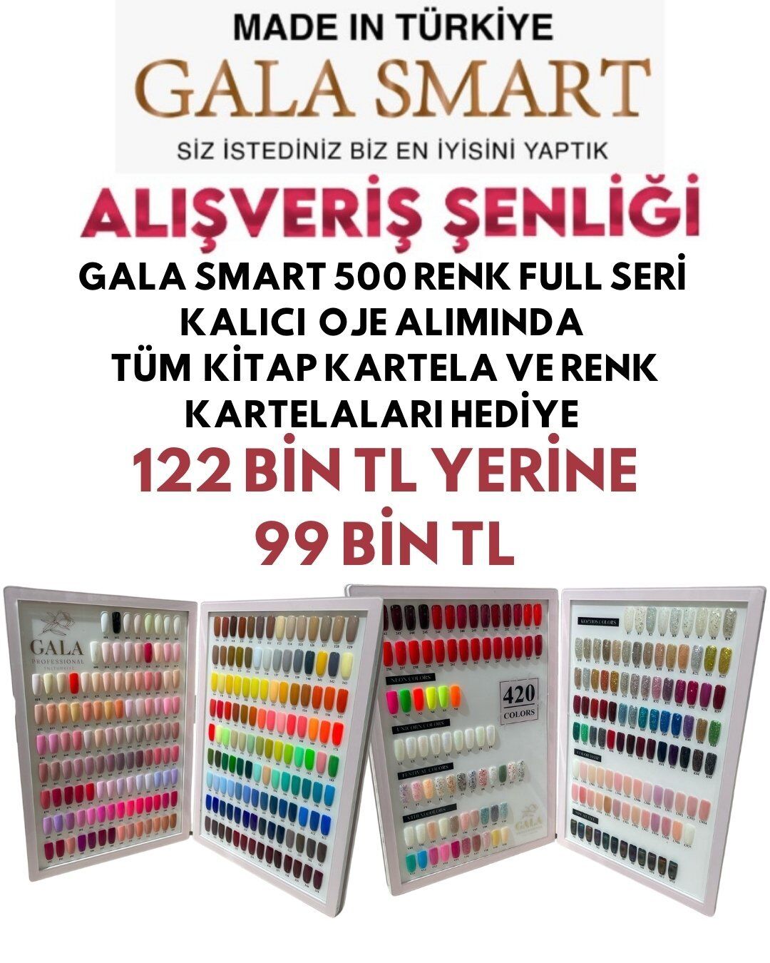 500 Renk Kalıcı Oje Serisi ( Kitap Kartela Hediye )