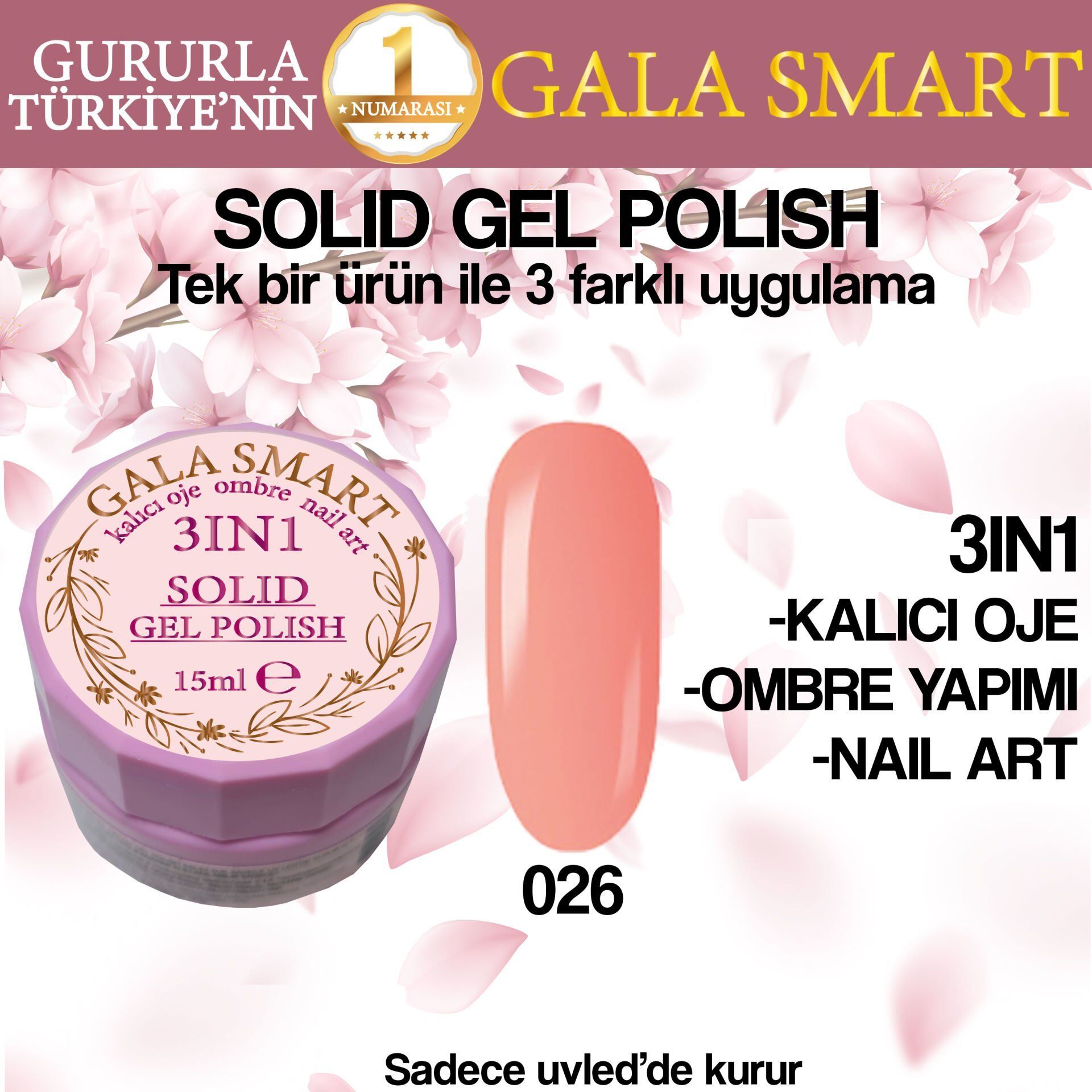 Gala  Solıd Gel Polısh 15 Ml No 026