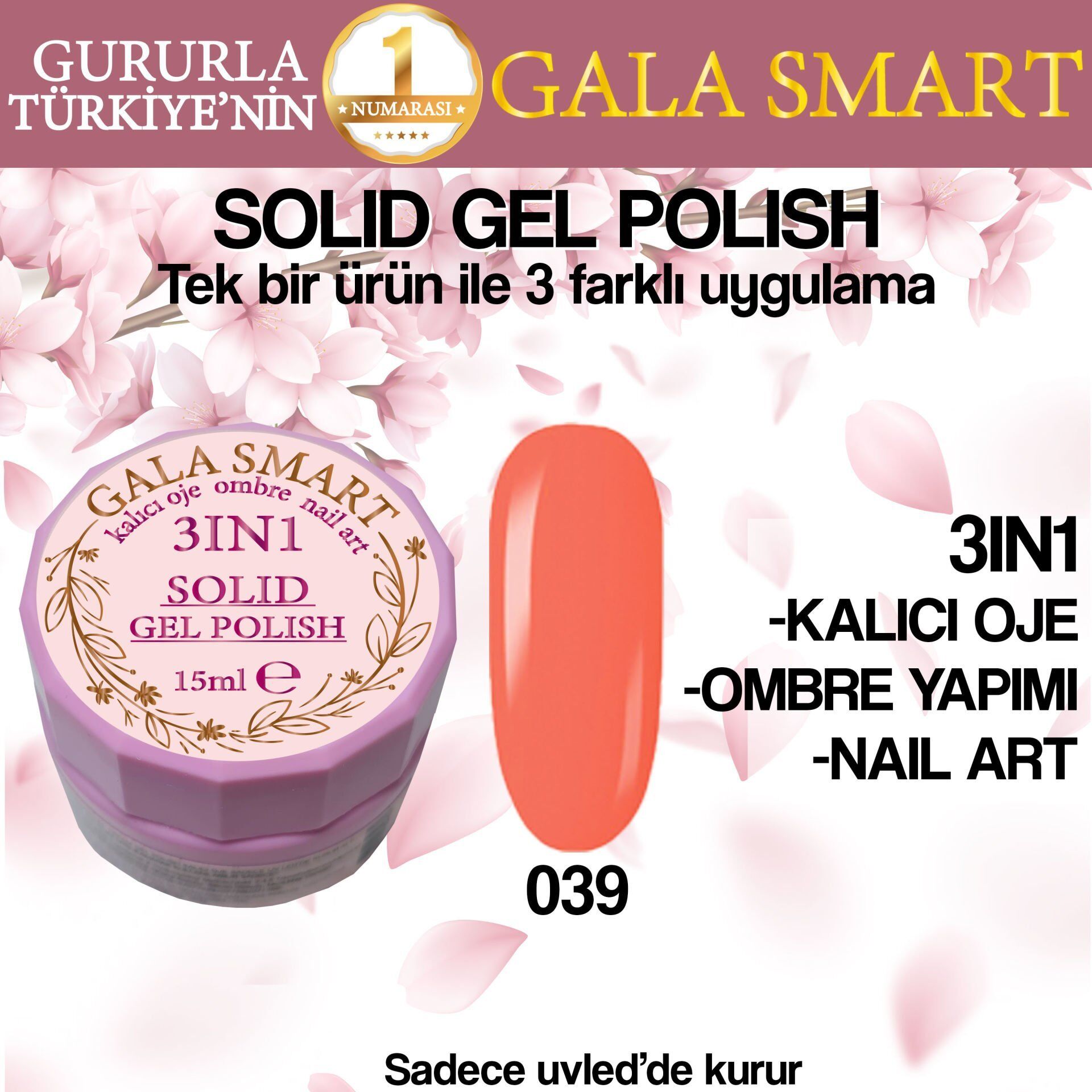 Gala  Solıd Gel Polısh 15 Ml No 039