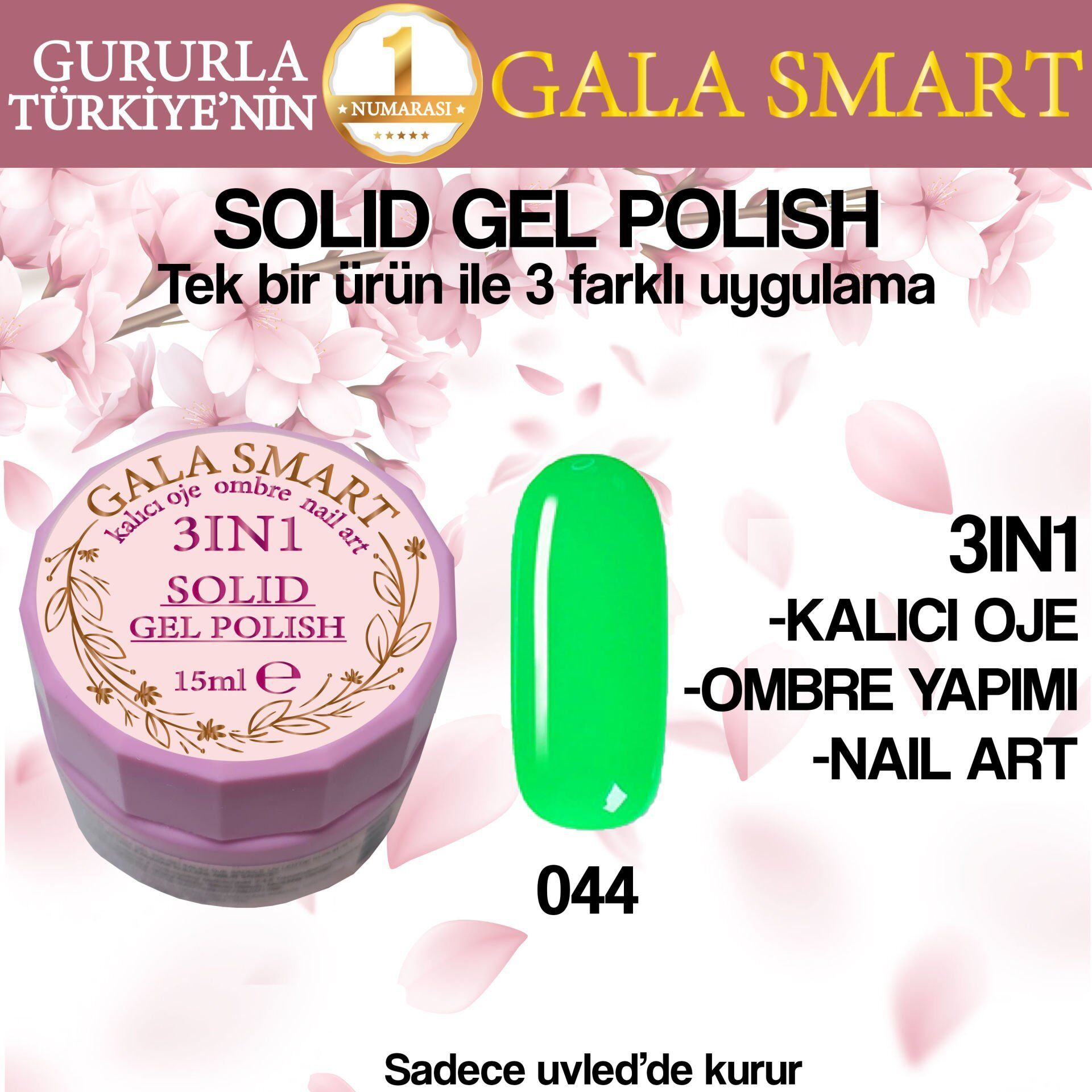 Gala  Solıd Gel Polısh 15 Ml No 044