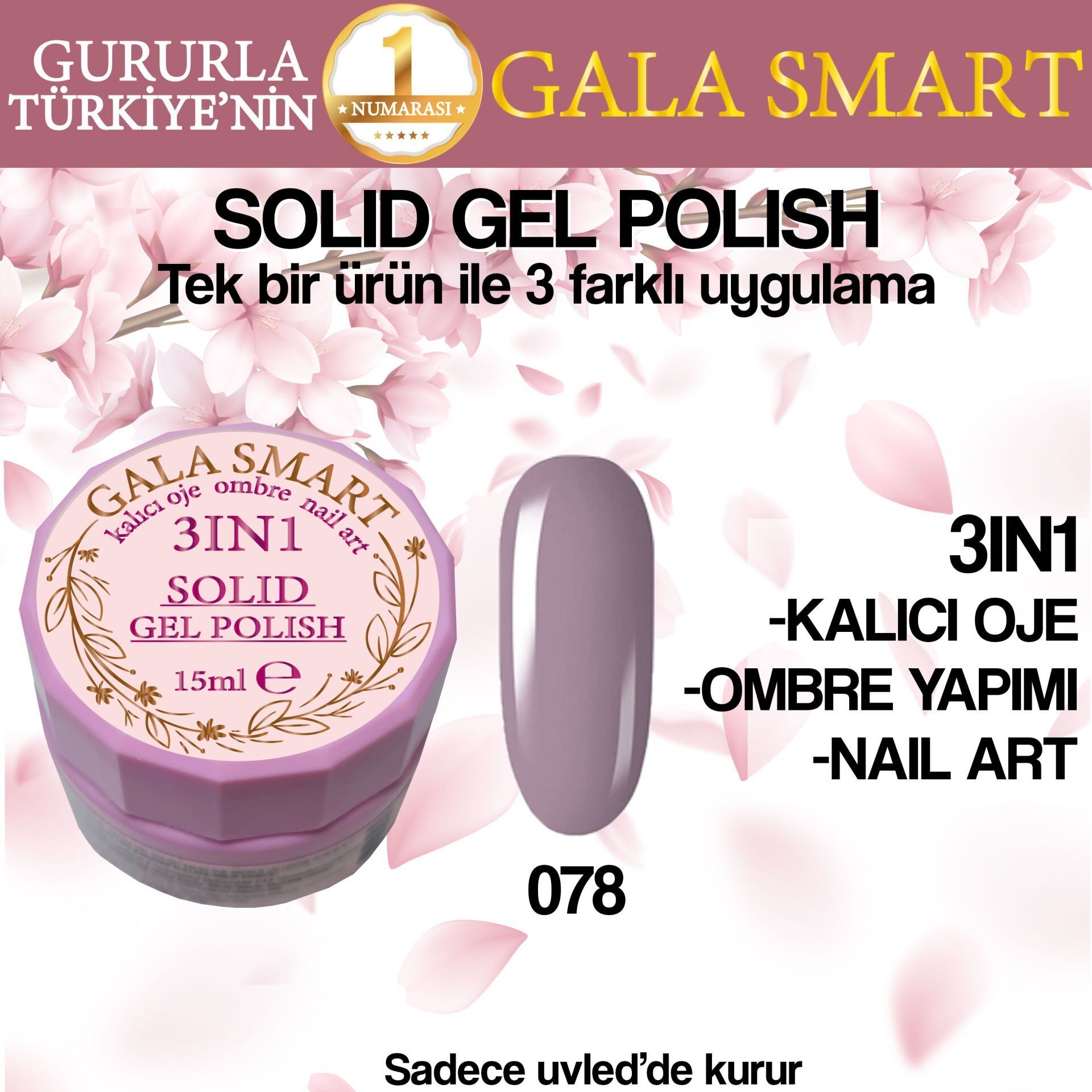 Gala Solıd Gel Polısh 15 Ml No 078