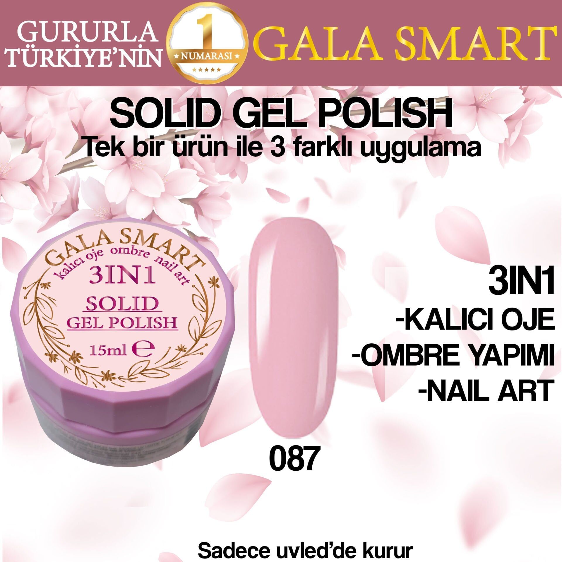 Gala Solıd Gel Polısh 15 Ml No 087
