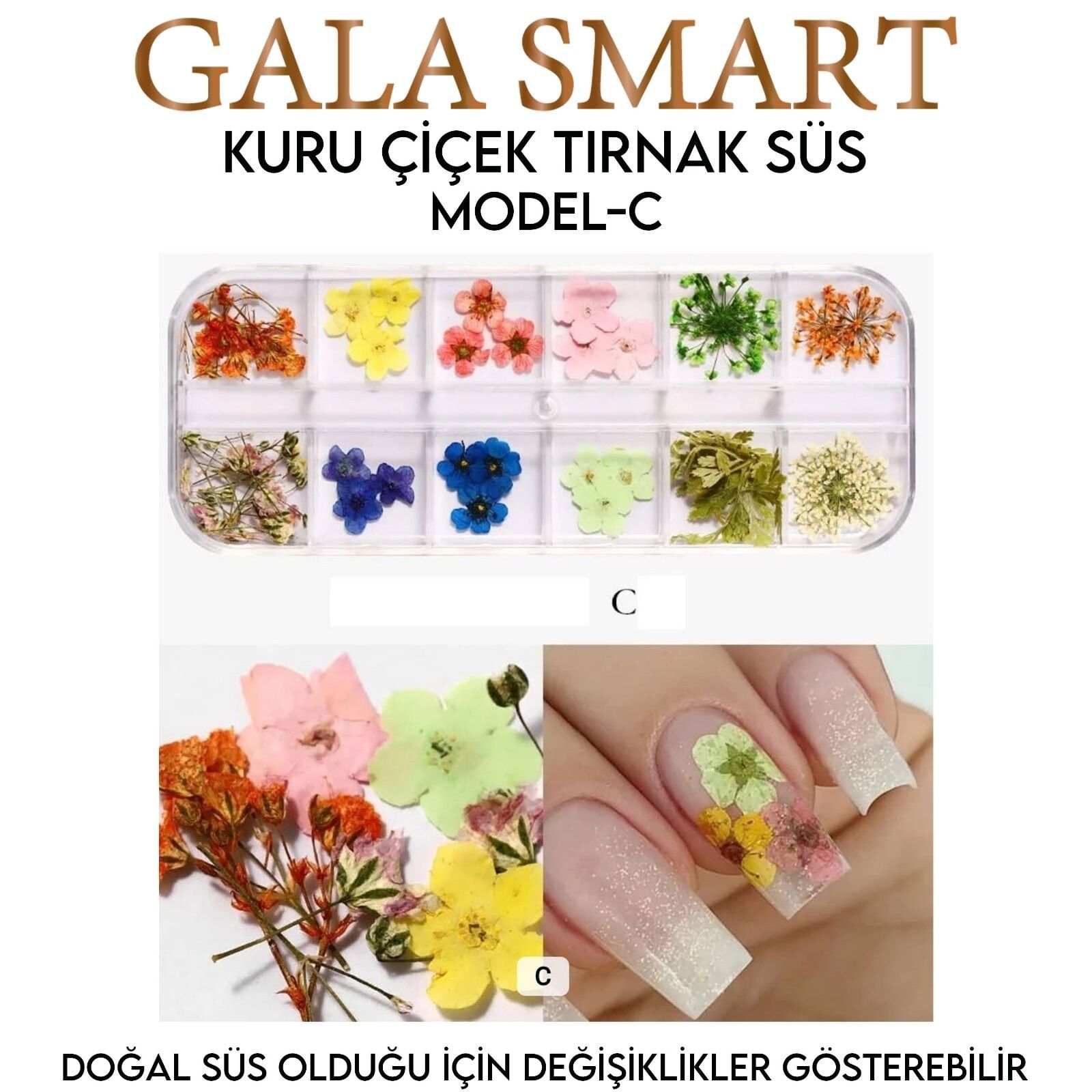 Kuru Çiçek Tırnak Süs - Model:C