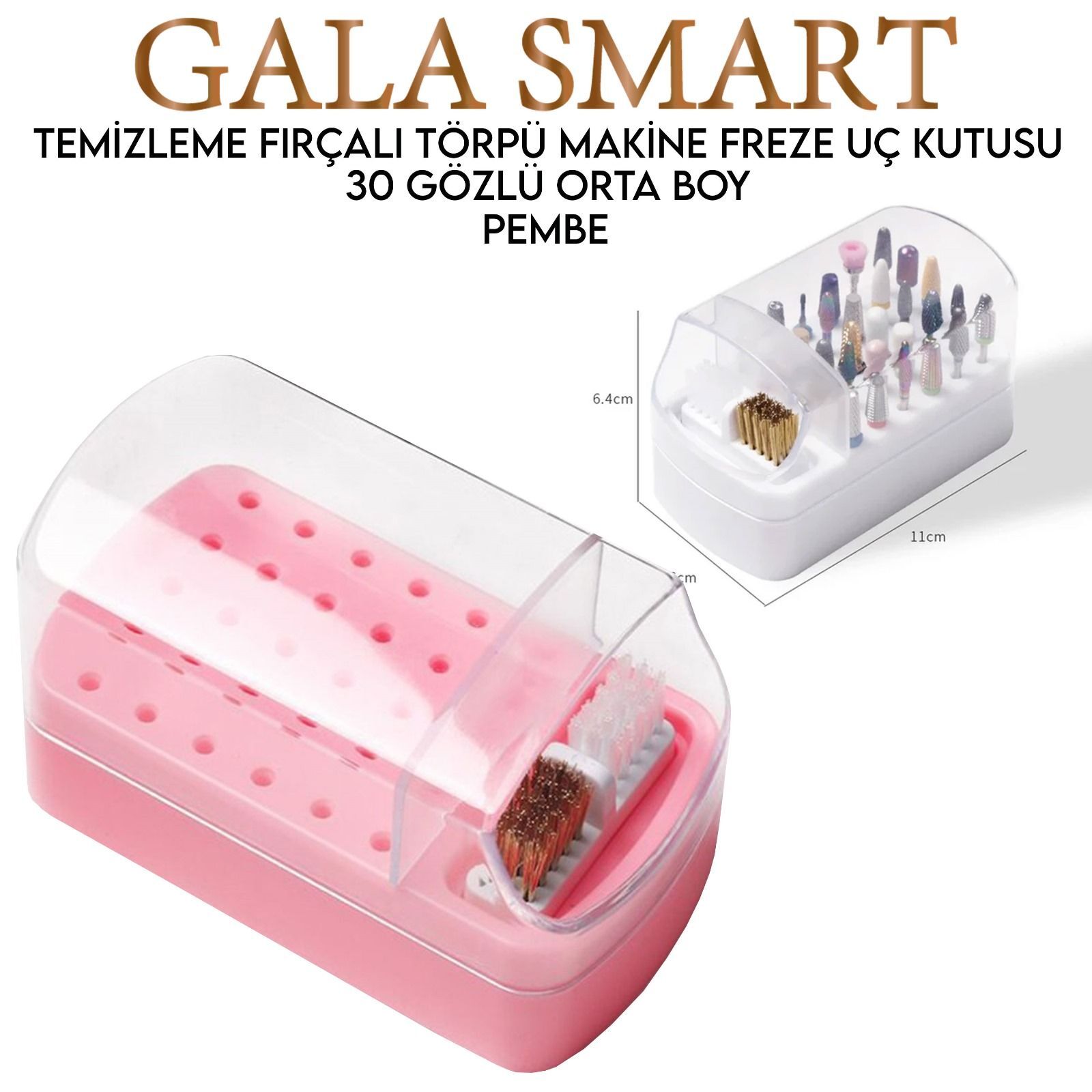 Uç Kutusu - Temizleme Fırçalı - Pembe Renk