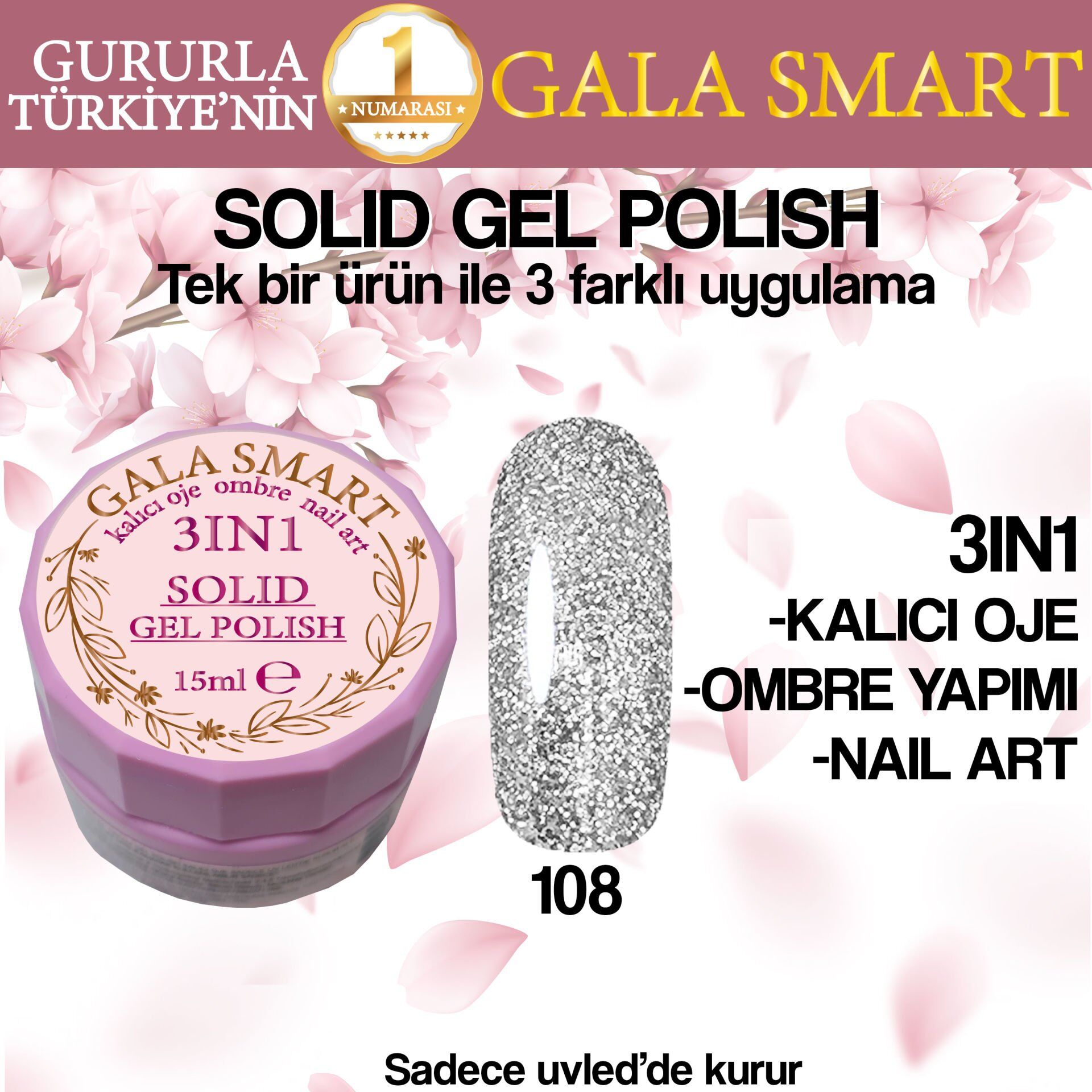 Gala  Solıd Gel Polısh 15 Ml No 108