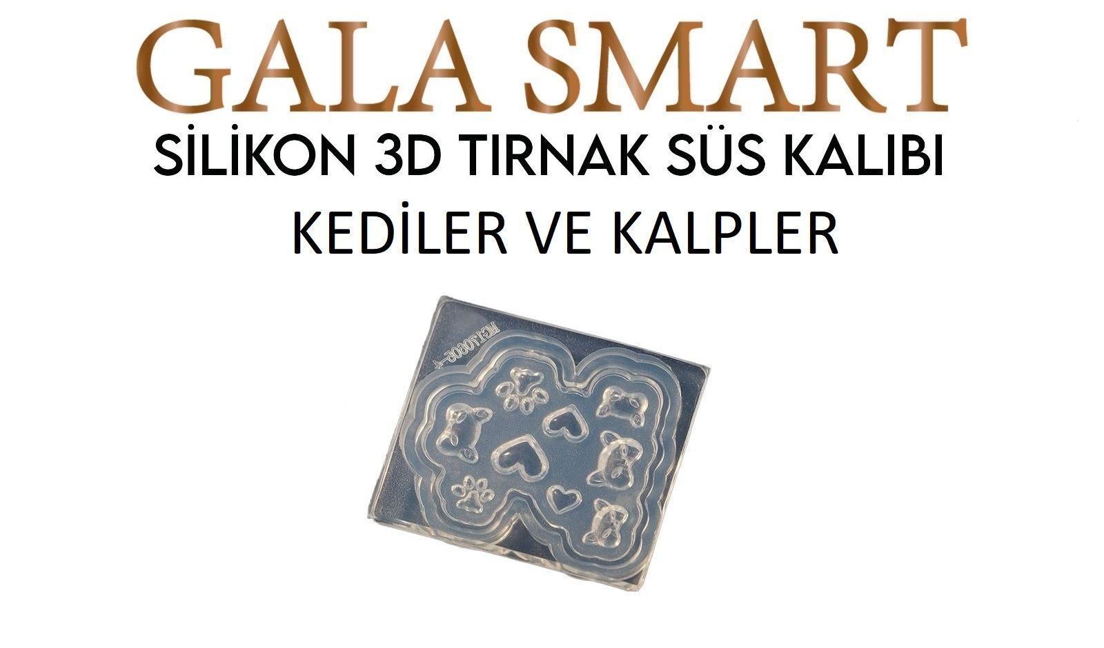 3D Silikon Kalıp - Kediler Ve Kalpler Model