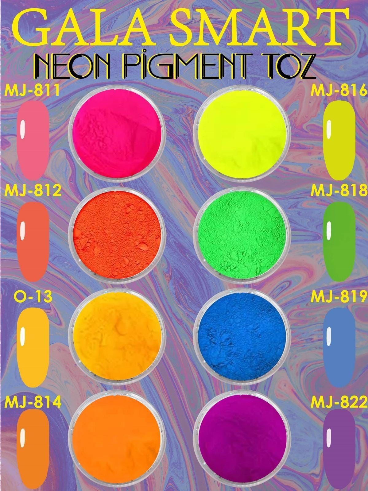 Neon Pigment Toz Set - 8 Li Paket