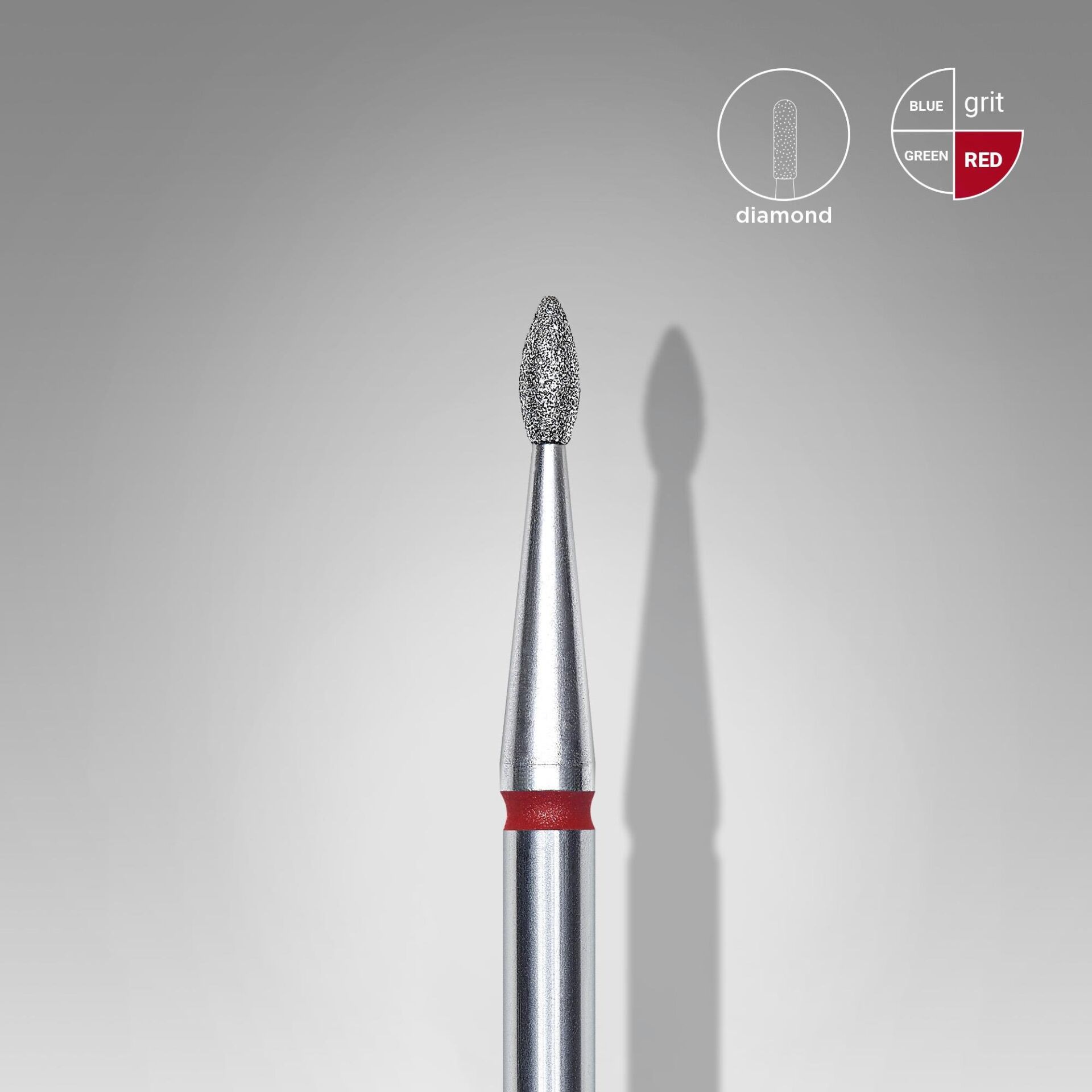 Elmas Küre Freze, Kırmızı, Çap 1,6 Mm, Çalışma Kısmı 4 Mm