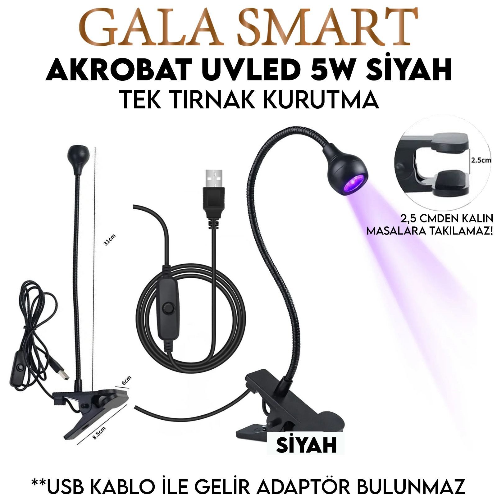 Akrobat Uvled Kurutucu 5W - Renk: Siyah
