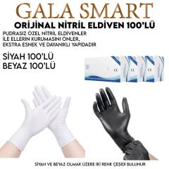 Beyaz Nitril Eldiven L Beden 100'Lü Paket
