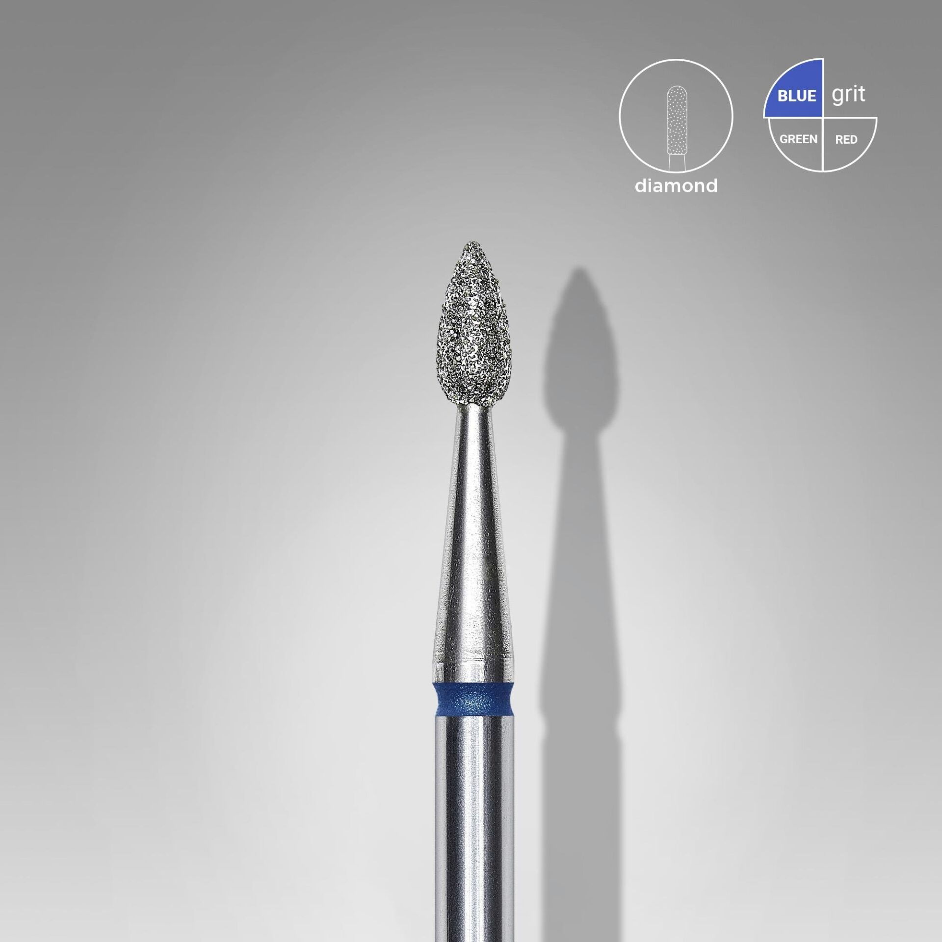 Elmas Damla Küre Freze, Mavi, Çap 2,3 Mm, Çalışma Kısmı 5 Mm