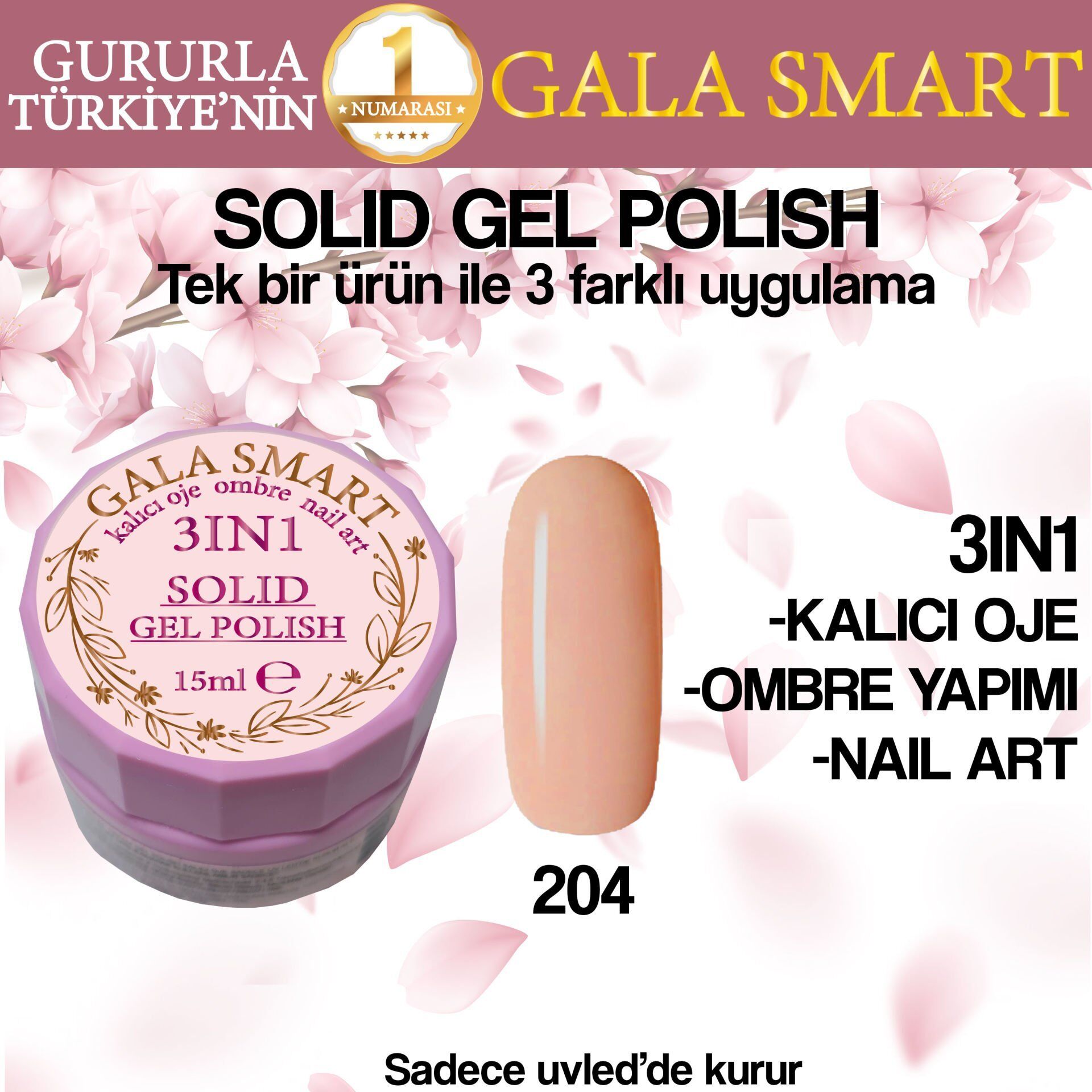Gala Solıd Gel Polısh 15 Ml No 204