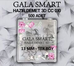 3D Hazır Demet İpek Kirpik  0.10 Cc  13Mm Tek Boy  500'Lü Kutu