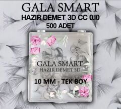 3D Hazır Demet İpek Kirpik 0.10 Cc 10Mm Tek Boy - 500'Lü Kutu