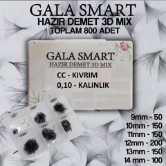 3D Hazır Demet İpek Kirpik  0.10 Cc  Mix Kutu - 1000'Li Kutu