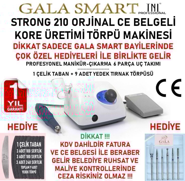 Strong 210 - Orjinal Kore - Ce Belgeli - Tırnak Törpü Makinası