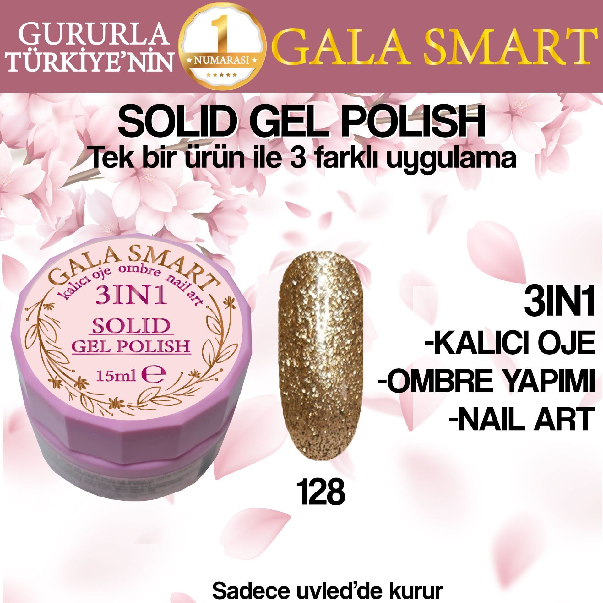 Gala Solıd Gel Polısh 15 Ml No:128