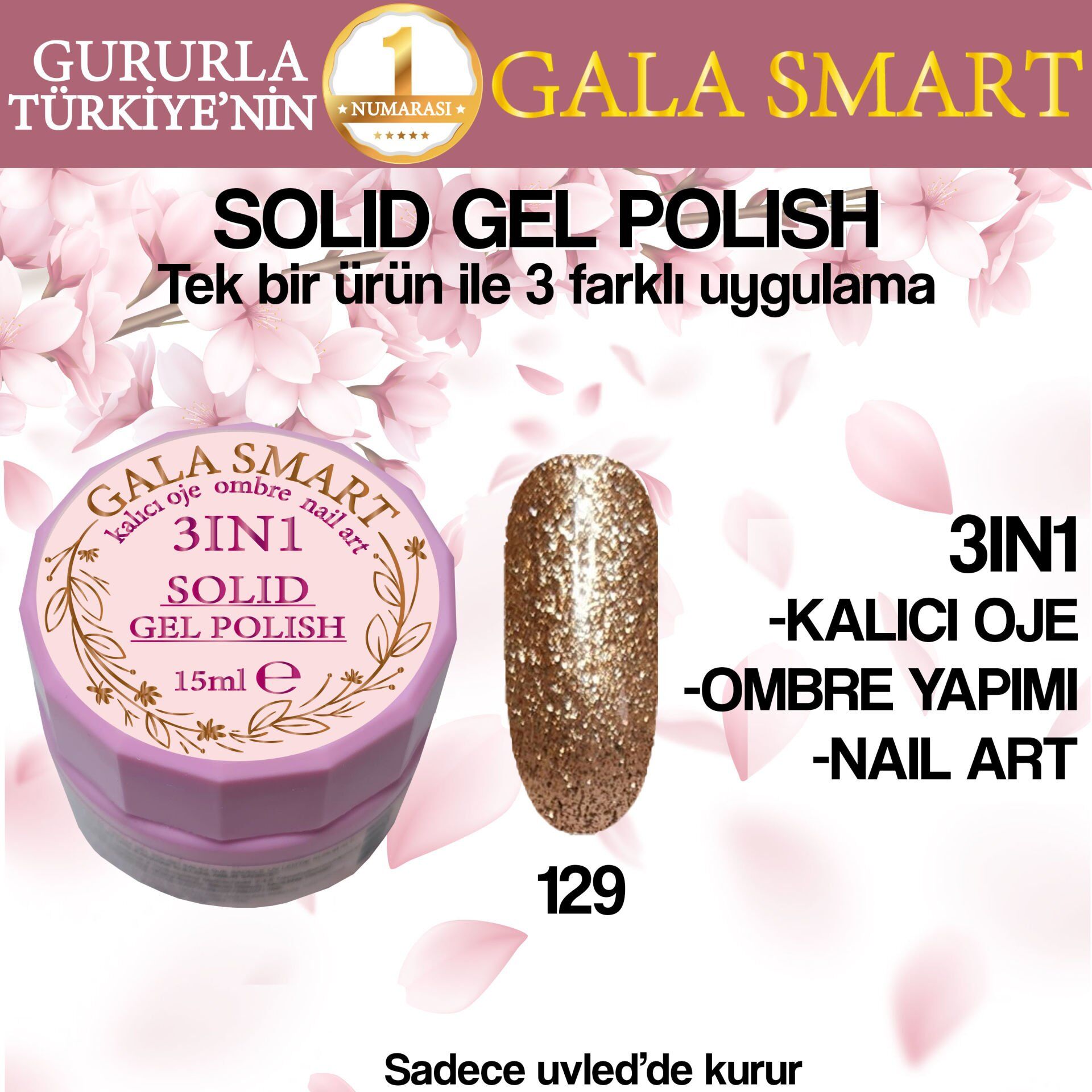 Gala Solıd Gel Polısh 15 Ml No:129