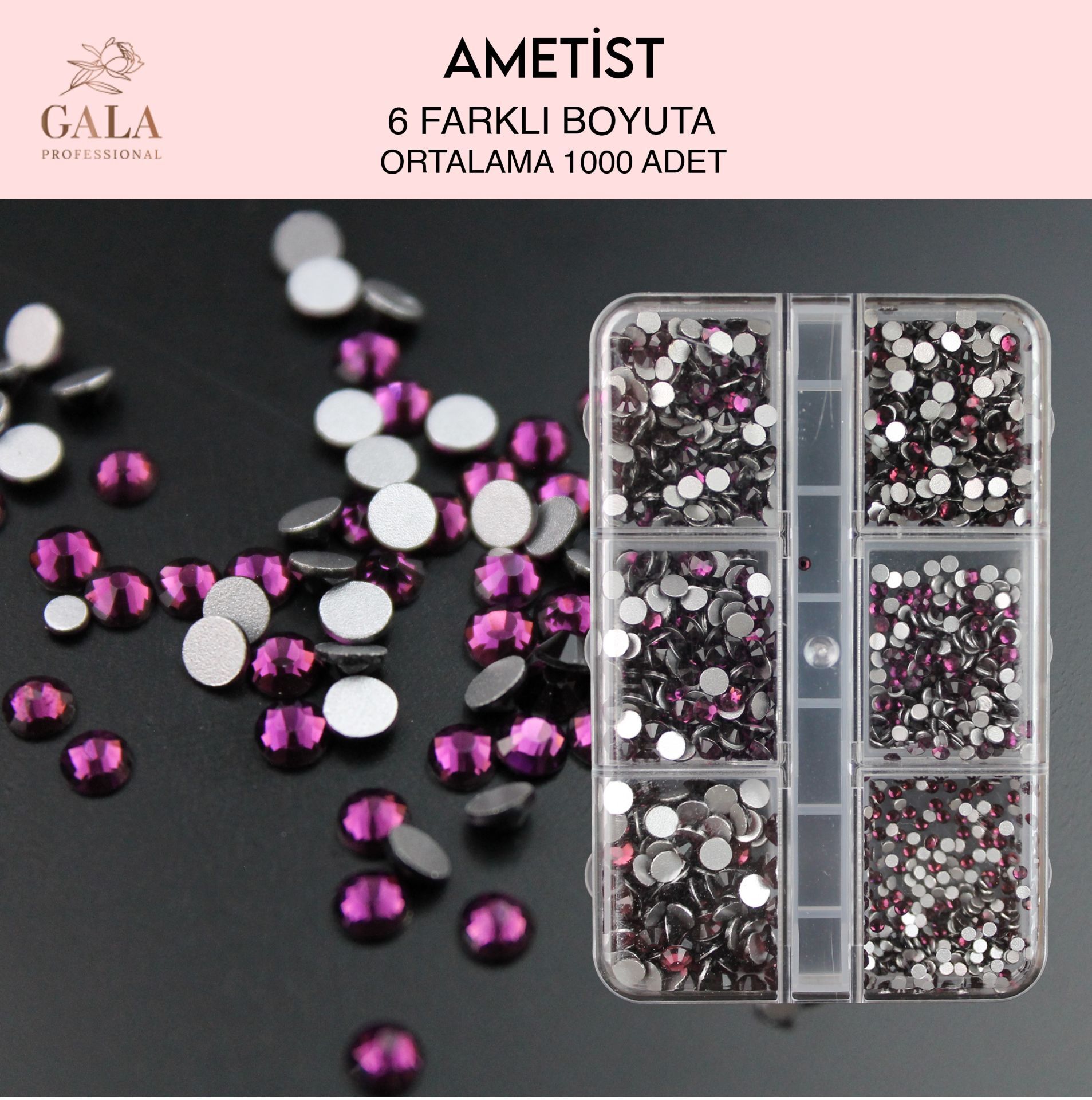 Crystal Taş Ametist 6 Farklı Boyut