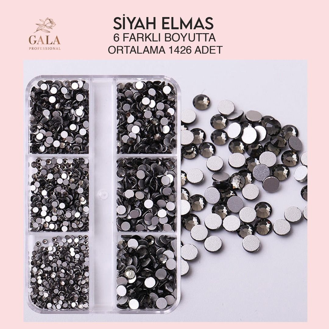 Crystal Taş Siyah Elmas 6 Farklı Boyut