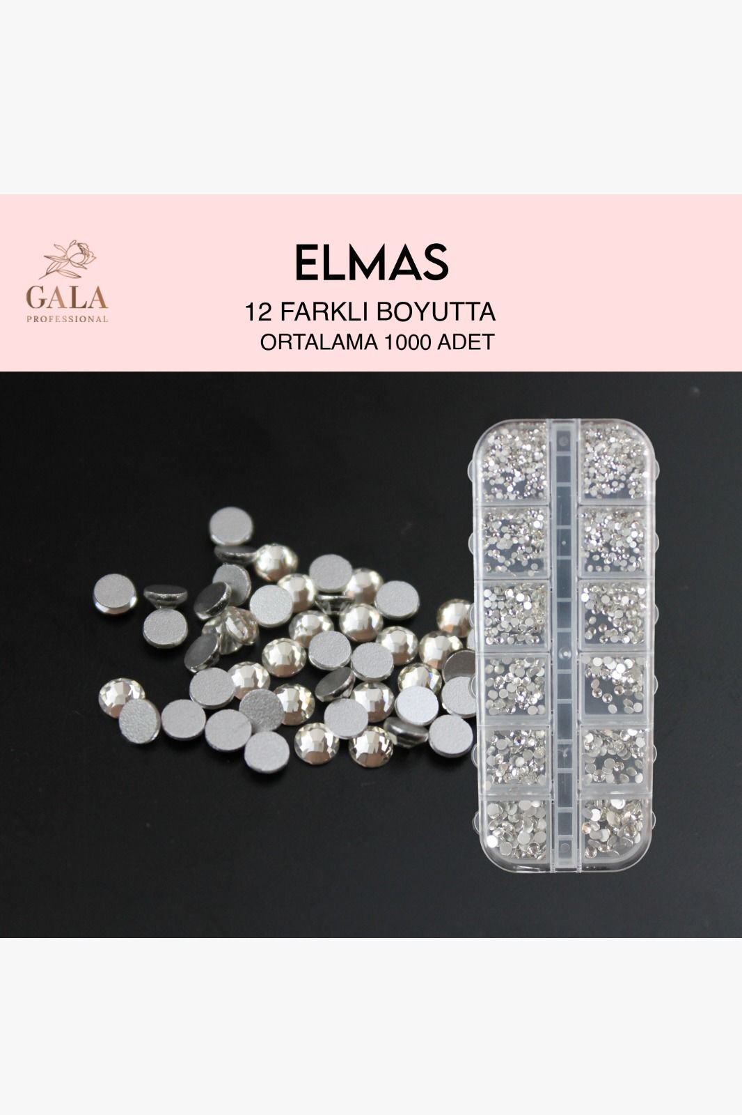 Crystal Taş 12 Li Elmas - 12 Farklı Boyutta