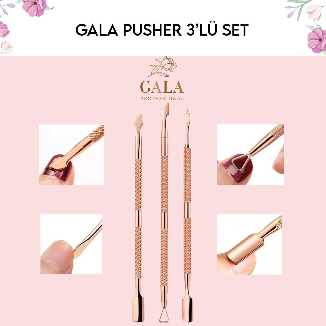 Gala Pusher 3Lü Set (Oje Kazıyıcı Dahil)