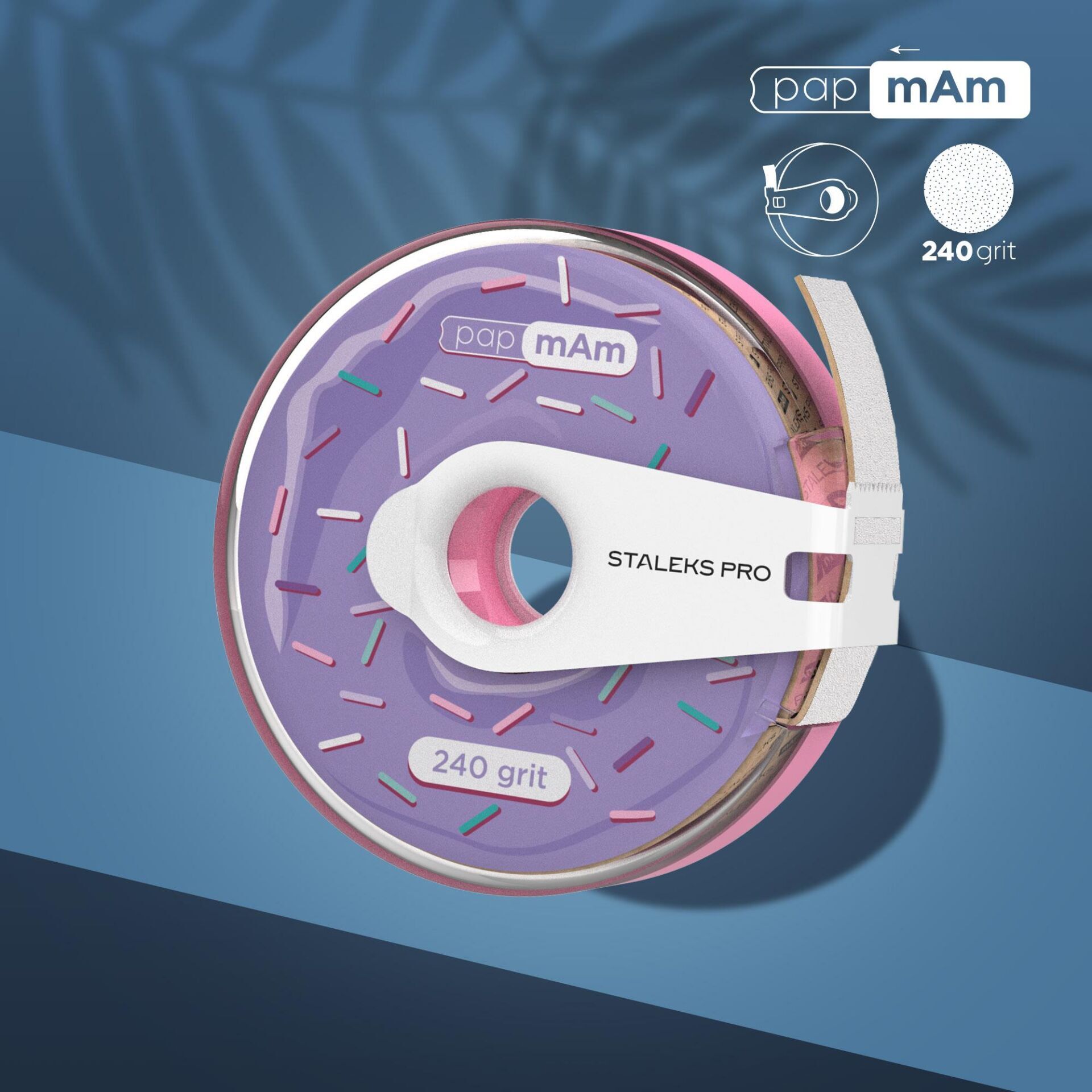 Staleks Pro Plastin Bobinde Papmam Bant Törpü - 240 Grit - Profesyonel Rulo Törpü