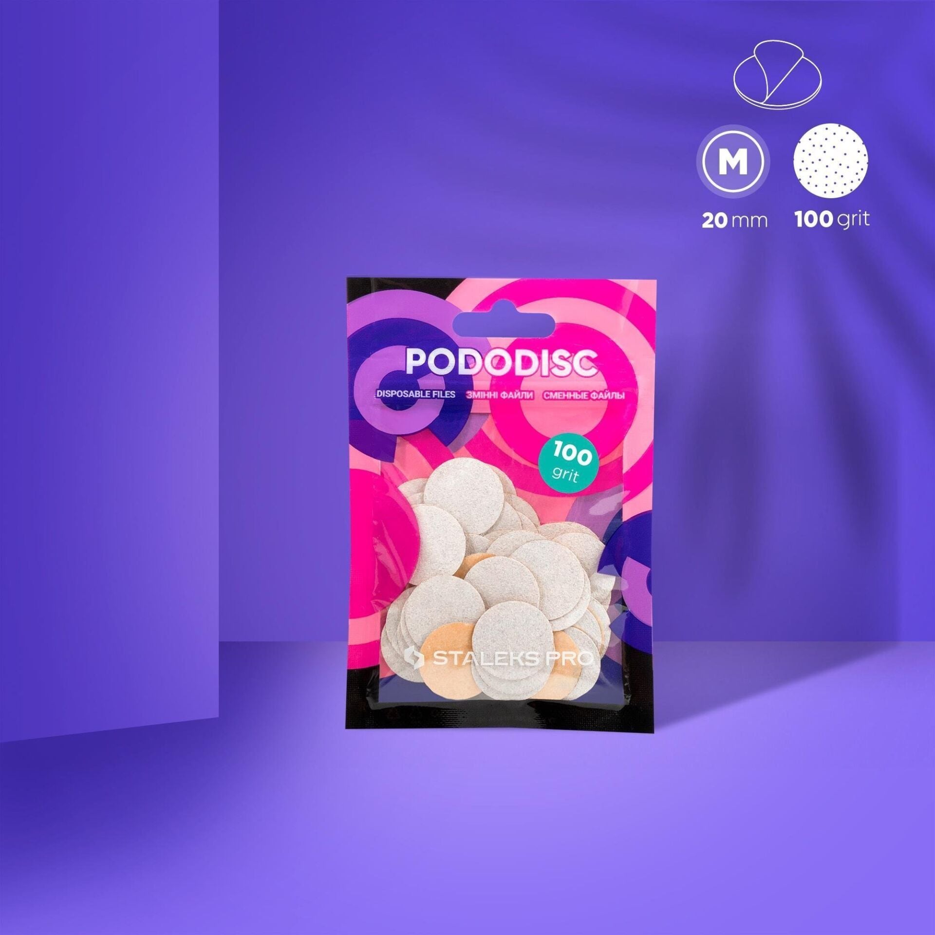 Staleks Pro Pododısc M 100 Grit Yedek Törpü - 50'Li Paket