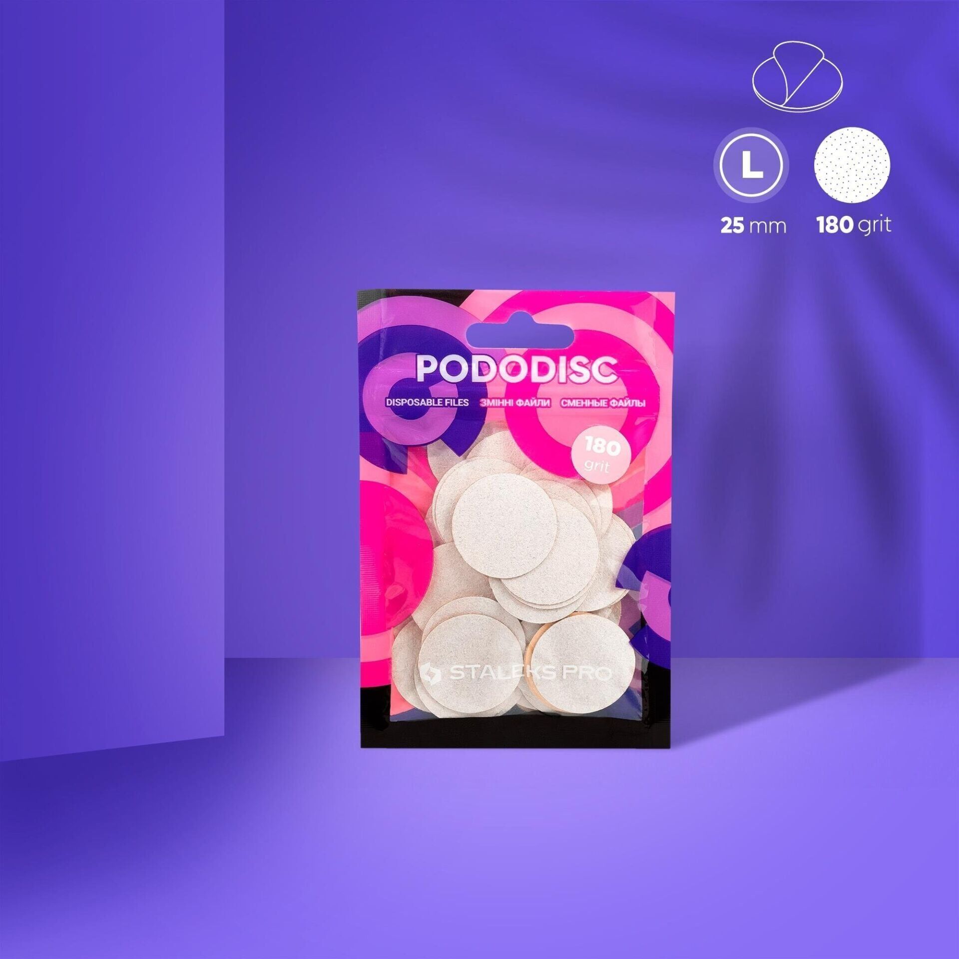 Staleks Pro Pododısc L 180 Grit Yedek Törpü - 50'Li Paket