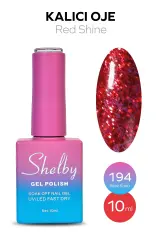 Shelby 10 Ml. A194 Işıltılı Kırmızı Kalıcı Oje