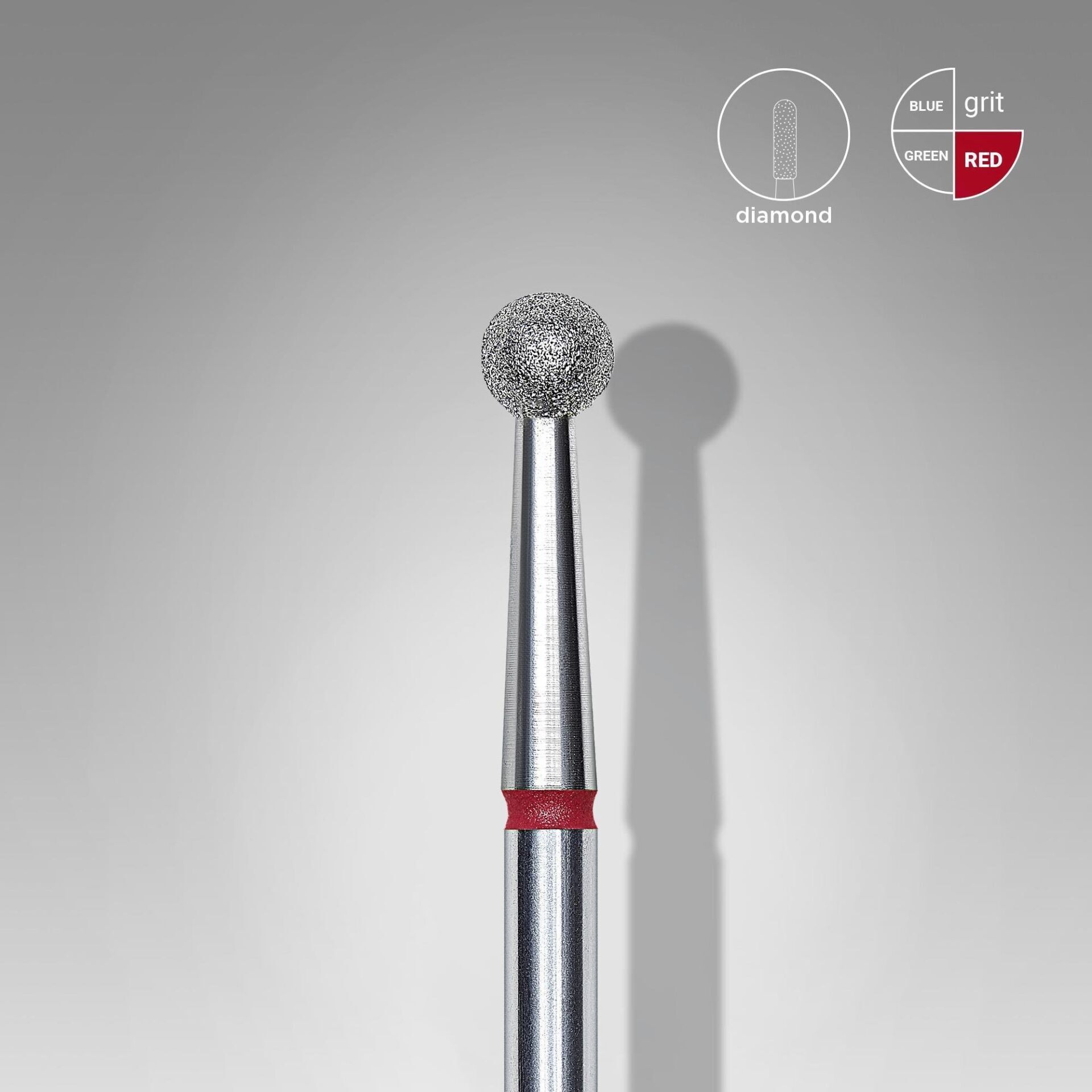 Elmas Küre Freze, Kırmızı, Çap 3,5 Mm