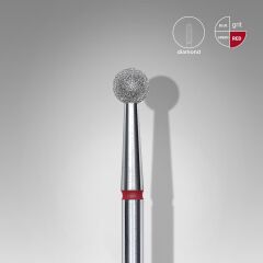 Elmas Küre Freze, Kırmızı, Çap 4 Mm
