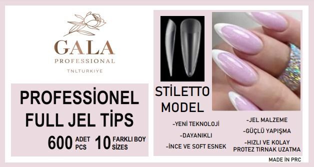 Soft Jel Tips 600'lü - Stiletto Model