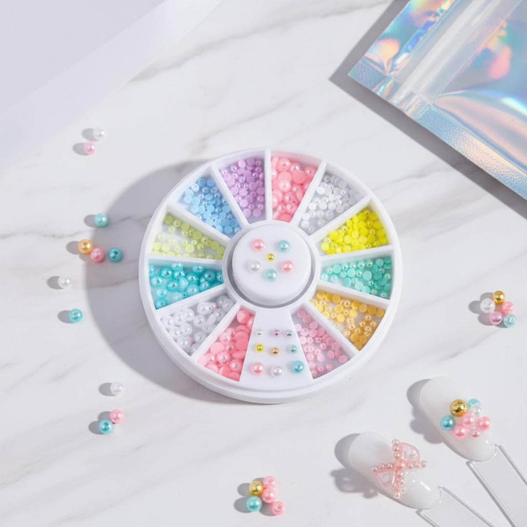 Gala Çeşitli Boylarda Yarım Renkli Boncuk