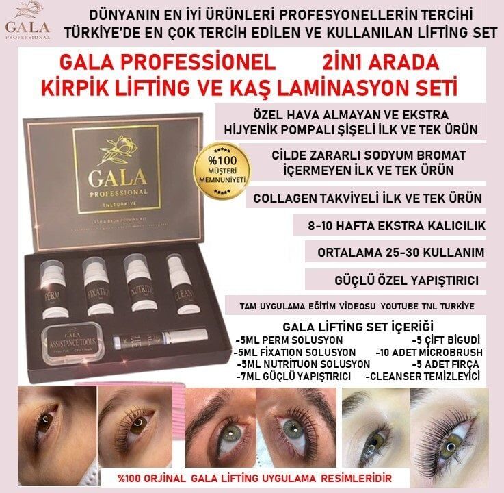 GALA Kirpik & Kaş Laminasyon Lifting Seti - Profesyonel Salon Uygulama Seti