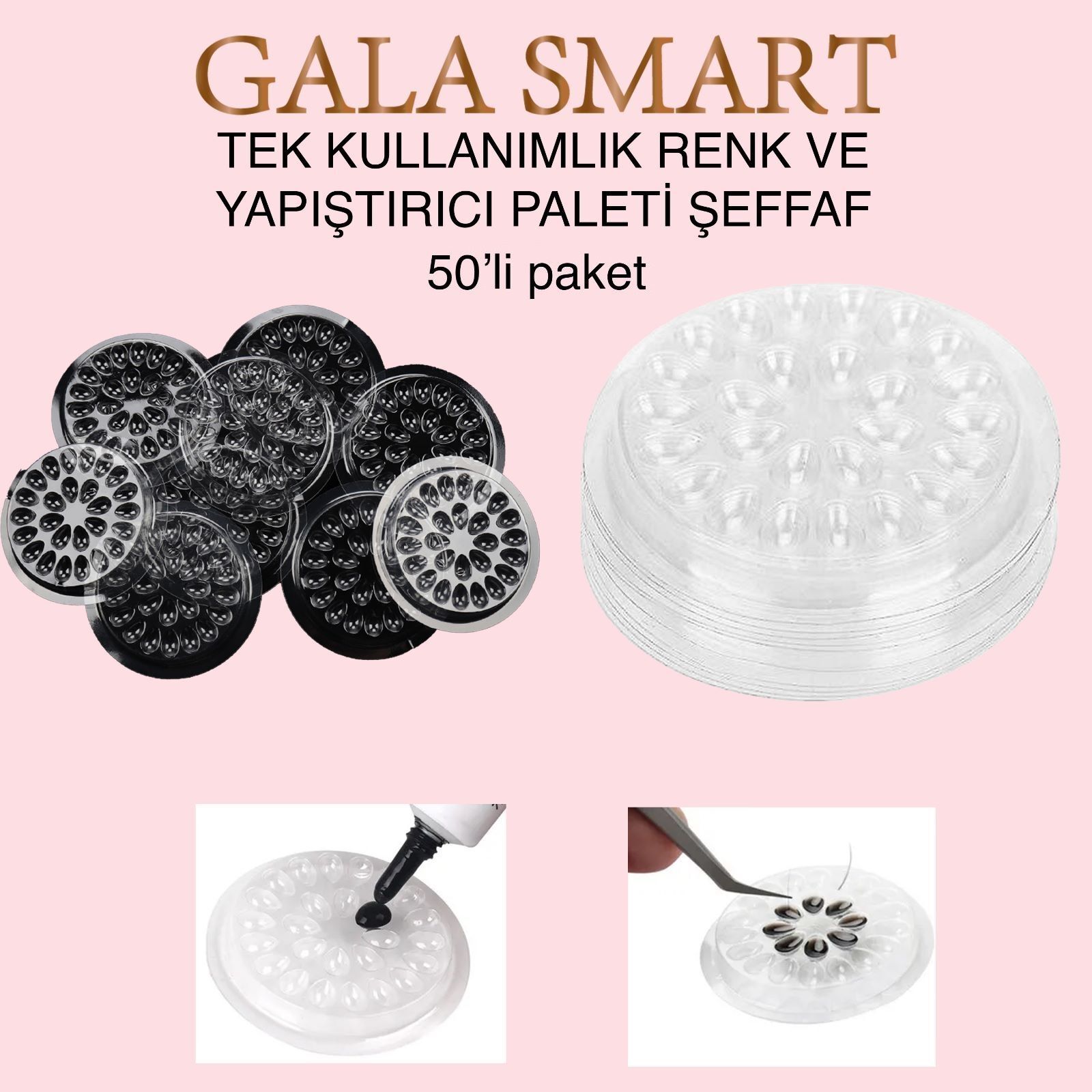 Kirpik Yapıştırma Damlalıklı Palet - 50 Li