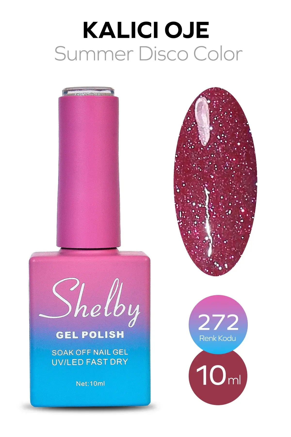 Shelby 10 Ml. A272 Disko Yaz Renk Kalıcı Oje