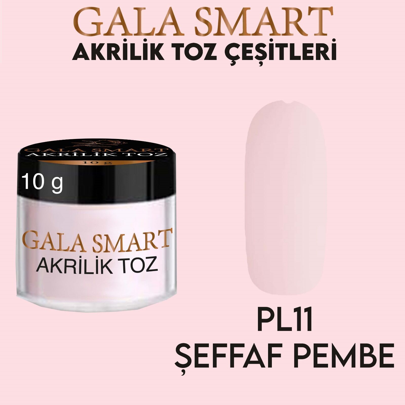 Akrilik Toz 10 G - Şeffaf Pembe