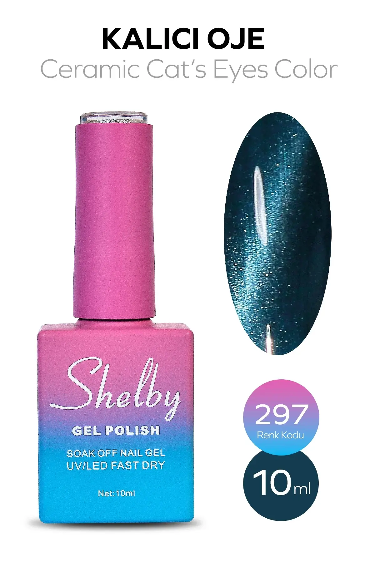 Shelby 10 Ml. A297 Seramik Kedi Gözü Kalıcı Oje