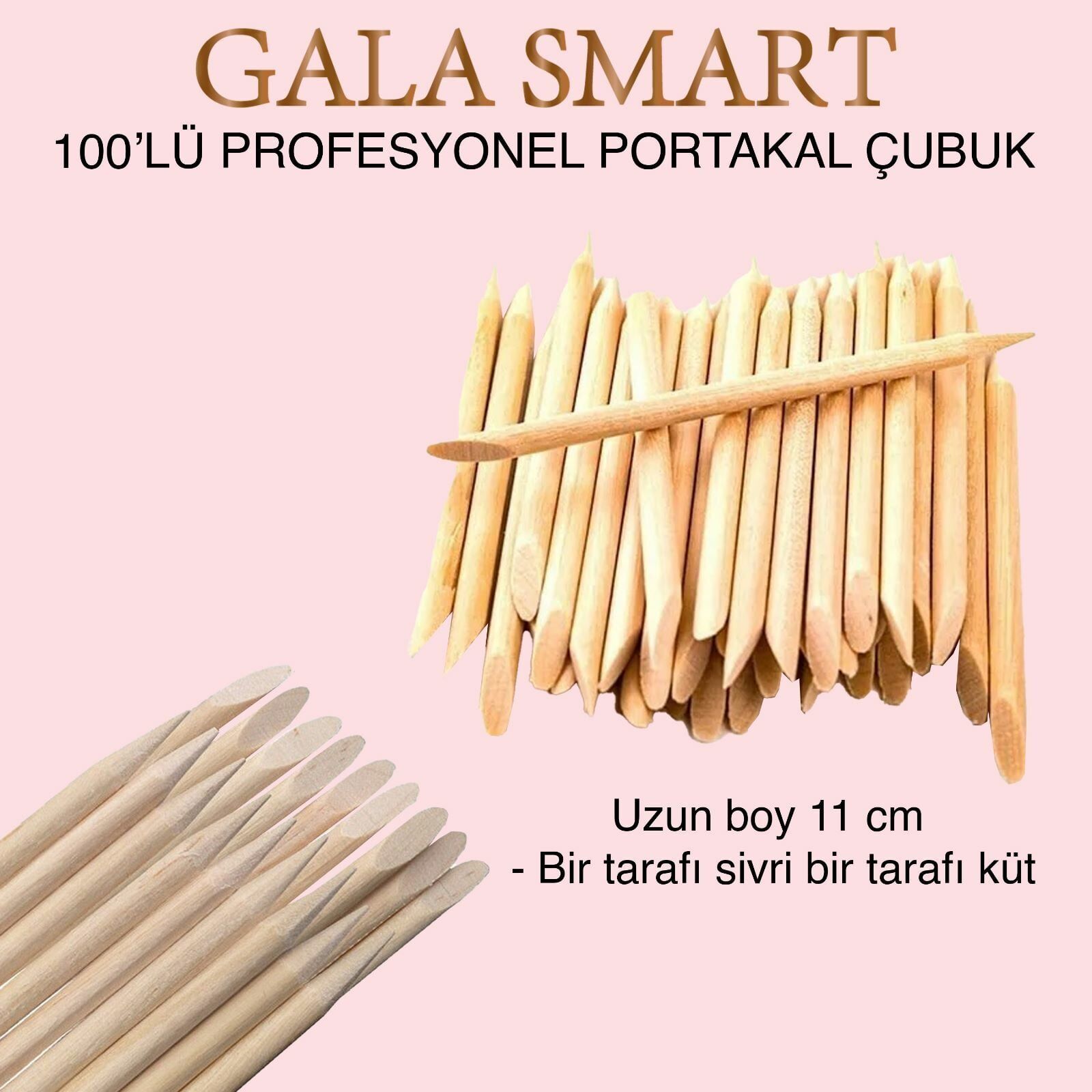 Ahşap Portakal Çubuk 100'Lü