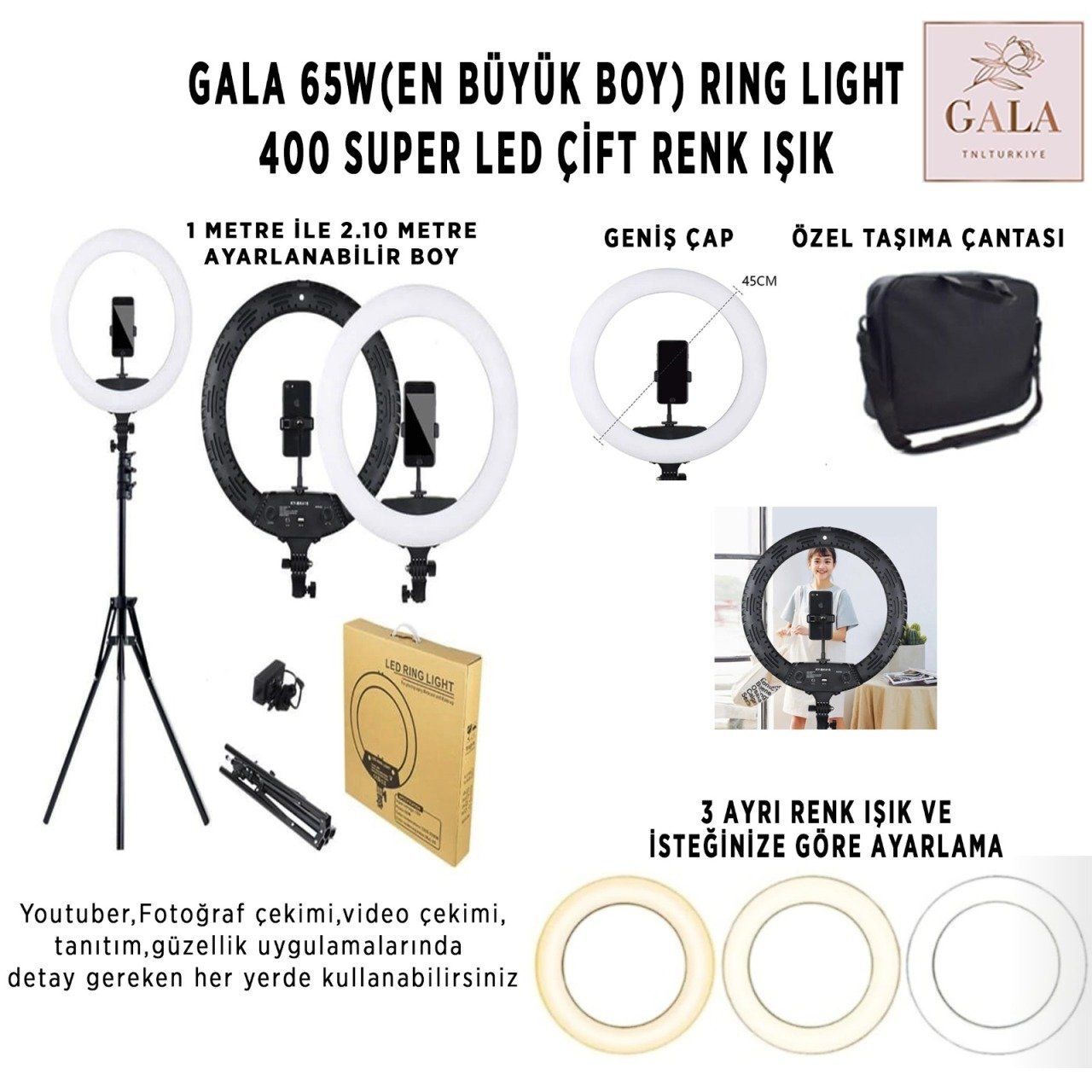 Gala Ring Light Çantalı