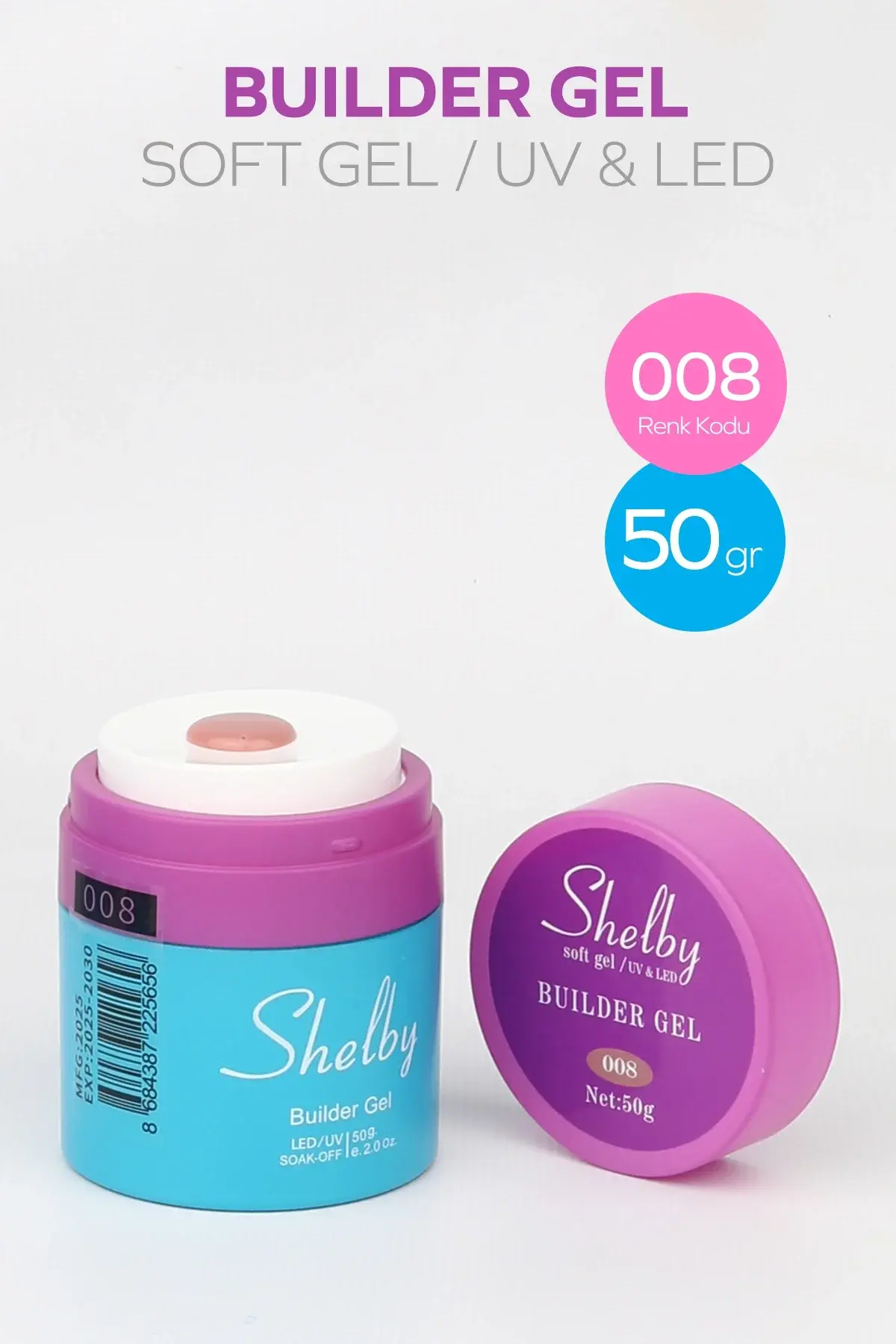 Shelby 08 - 50 Gr. Pompalı Soft Buılder Gel