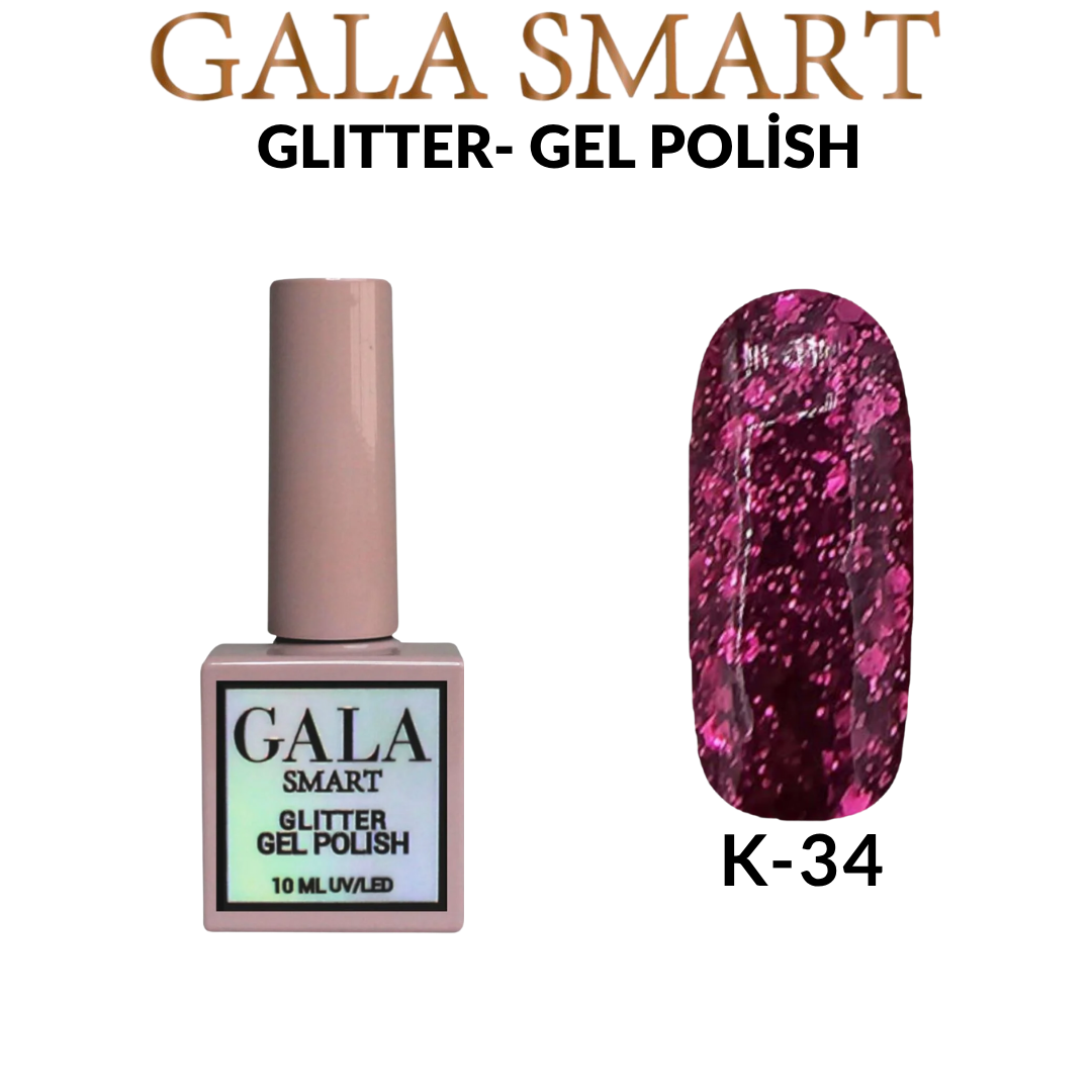 Glitter Kalıcı Oje - 10 ml K-34