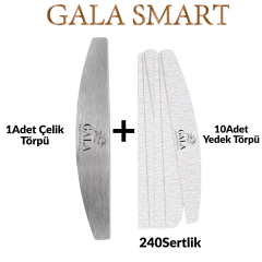 Kıvrımlı Çelik Törpü Tabanı + 10 Yedek (240 Sertlik)